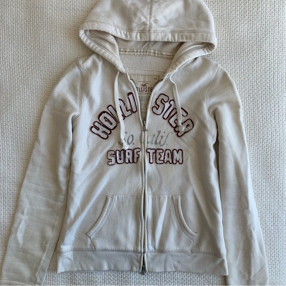 Hollister - White Full Zip Hoodie - Picture 1 of 4
